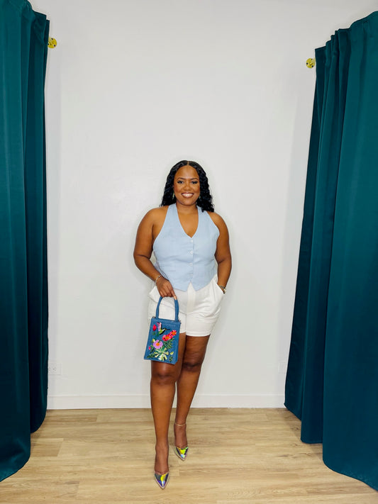 BSL Cutout Linen Vest
