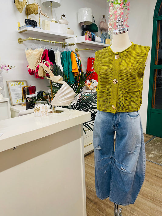 Rivir Selene Crochet Knit Vest