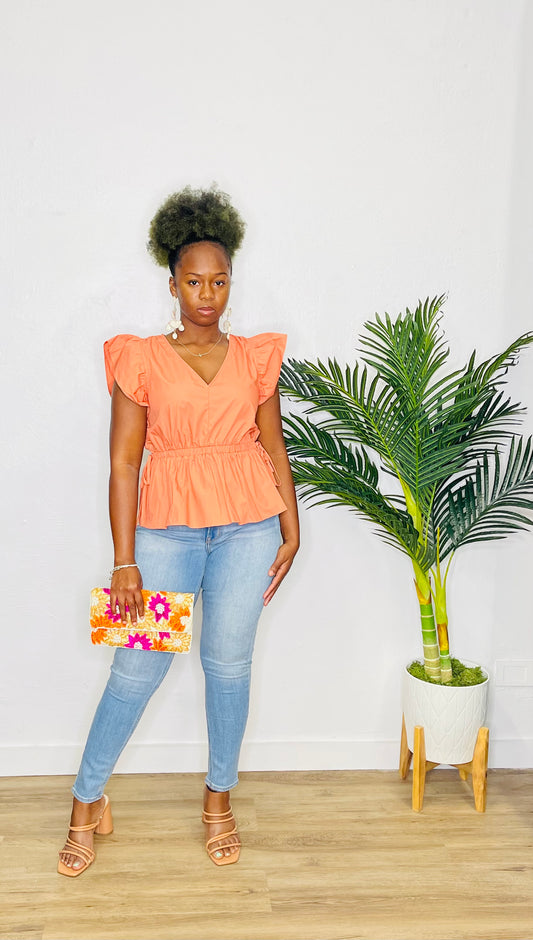 Ellison V Neck Peplum Top