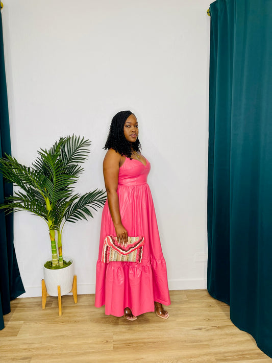 Fate Faux Leather Maxi Dress