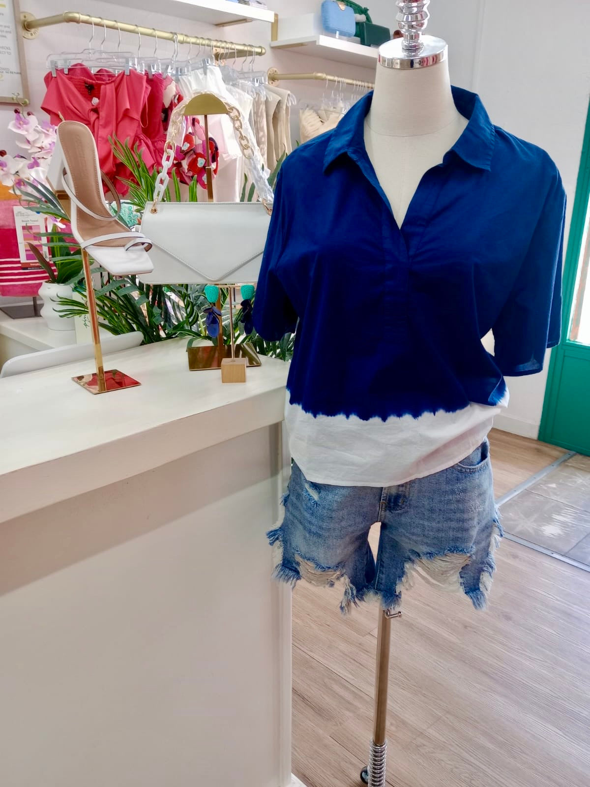 Talbots Tie Dye Cropped Top