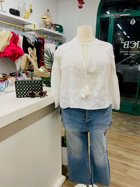 Dolma LS Embroidered Blouse