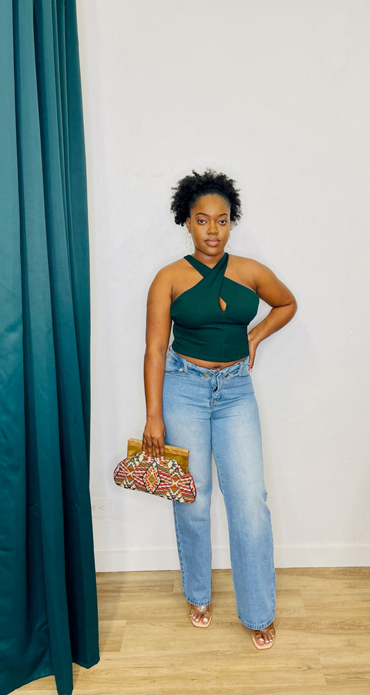 Glam Ribbed Halter Top