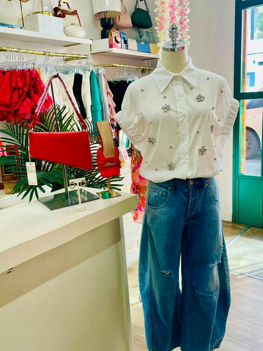 CA Crystal Oversized Shirt