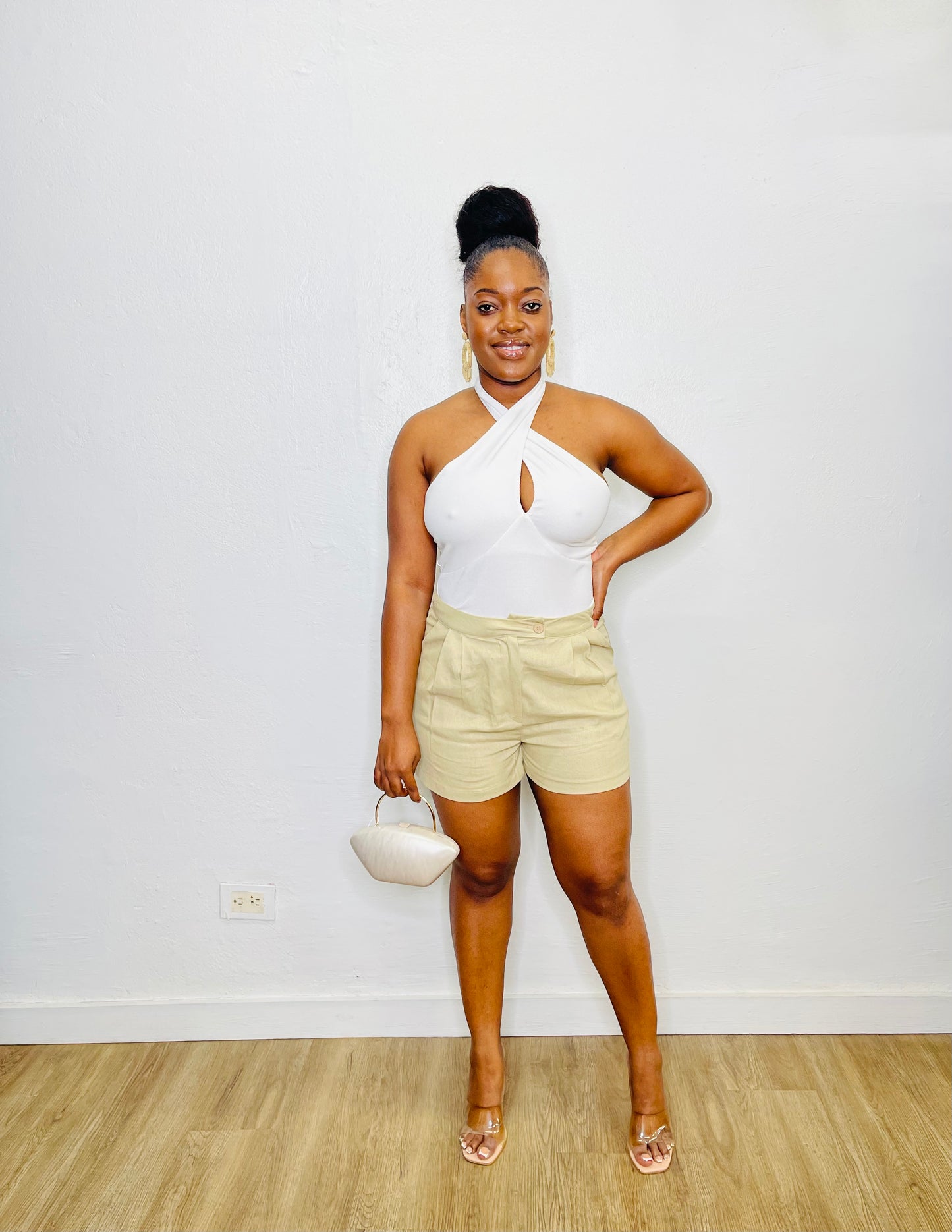 ILLA ILLA Ribbed Cross Over Halter Top