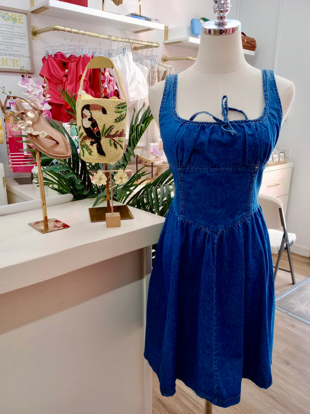 1SL Mini Denim Dress
