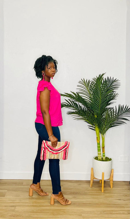 Mine Pink Keyhole Top