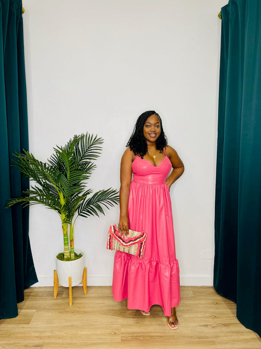 Fate Faux Leather Maxi Dress