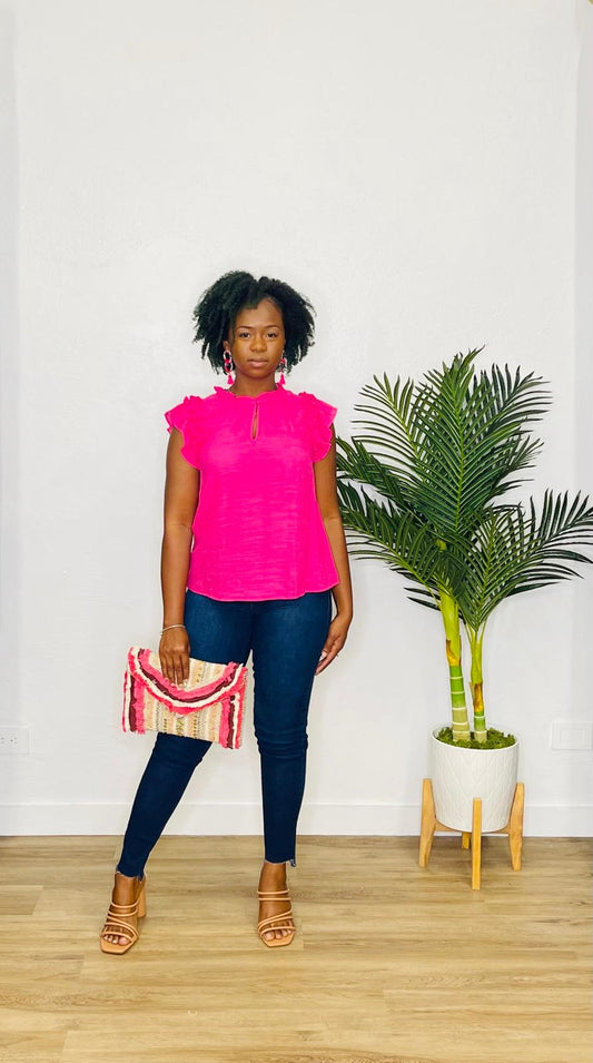 Mine Pink Keyhole Top