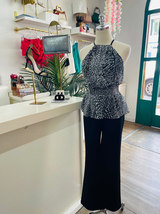 BCBG Peplum Halter Top