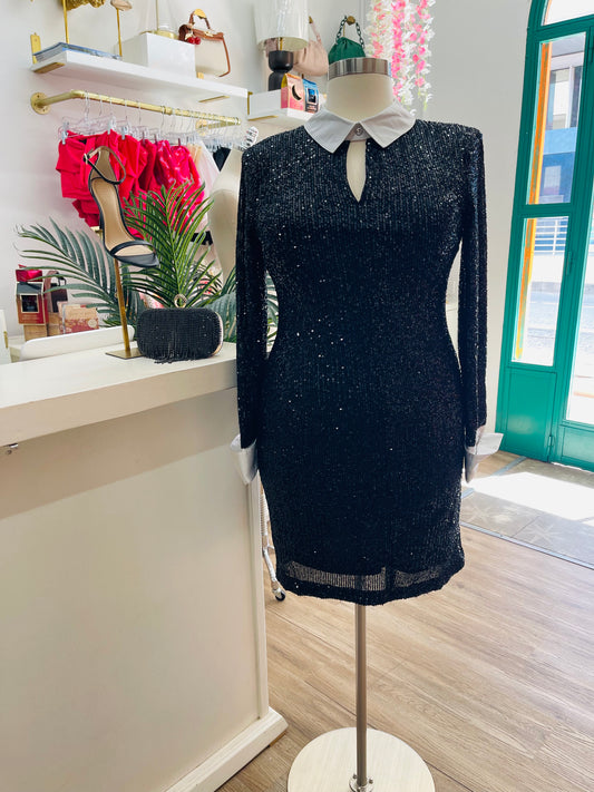 KL Tuxedo Sequins Dress