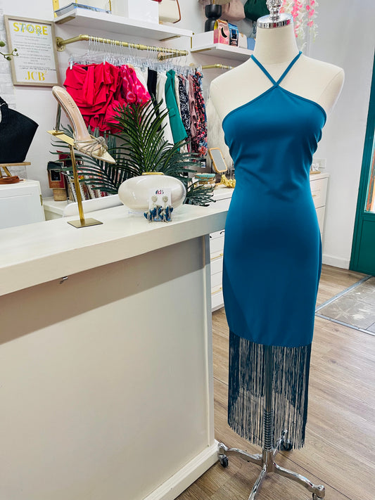 NM Octavia Halter Tassel Dress