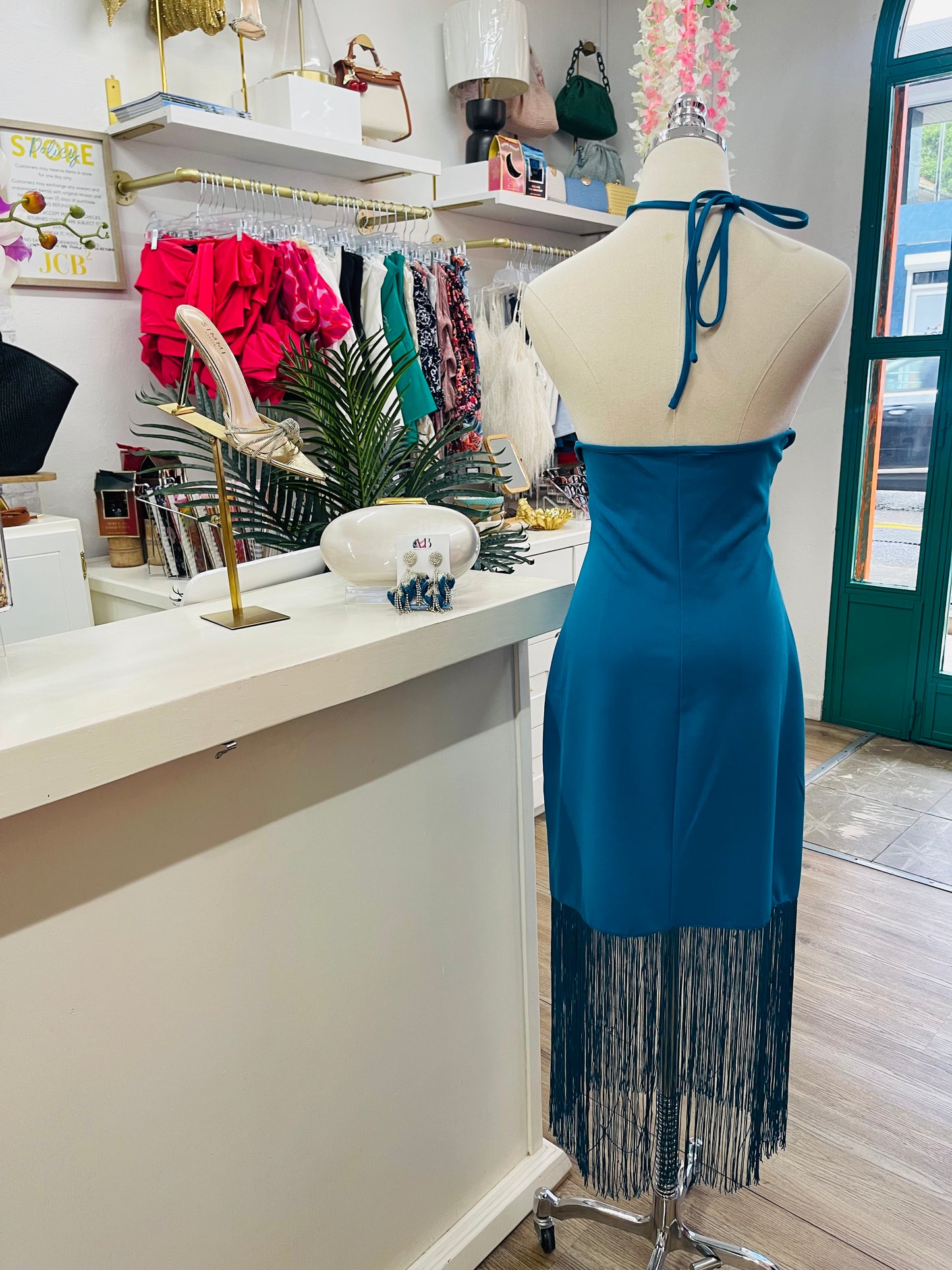 NM Octavia Halter Tassel Dress