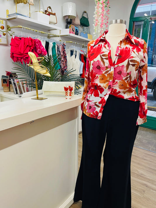 FN Zemira Chiffon Button Up Shirt